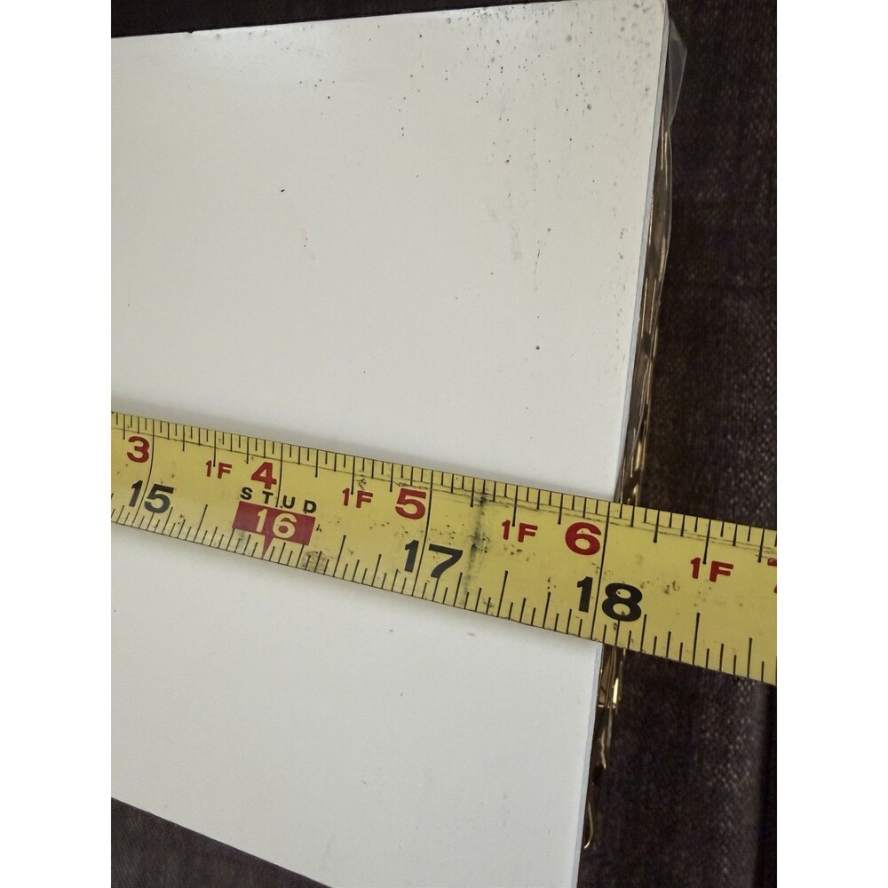 Floating Wall Shelf White Decorative Gold Cut Out Shabby Modern 18”L 4” Solid - Picture 8 of 16